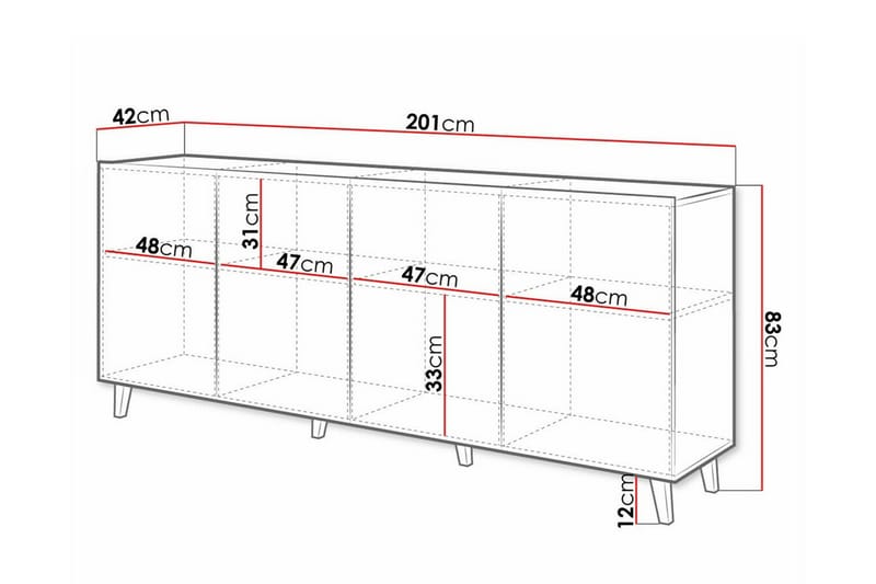 Juniskär Highboard - Svart - Oppbevaring - Skap - Oppbevaringsskap