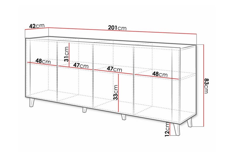 Juniskär Highboard - Svart - Oppbevaring - Skap - Oppbevaringsskap