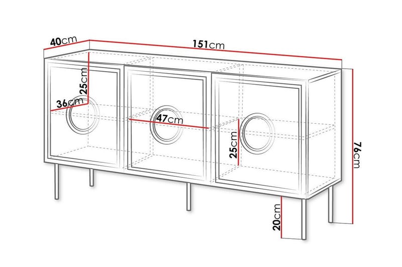 Juniskär Highboard - Svart - Oppbevaring - Skap - Oppbevaringsskap