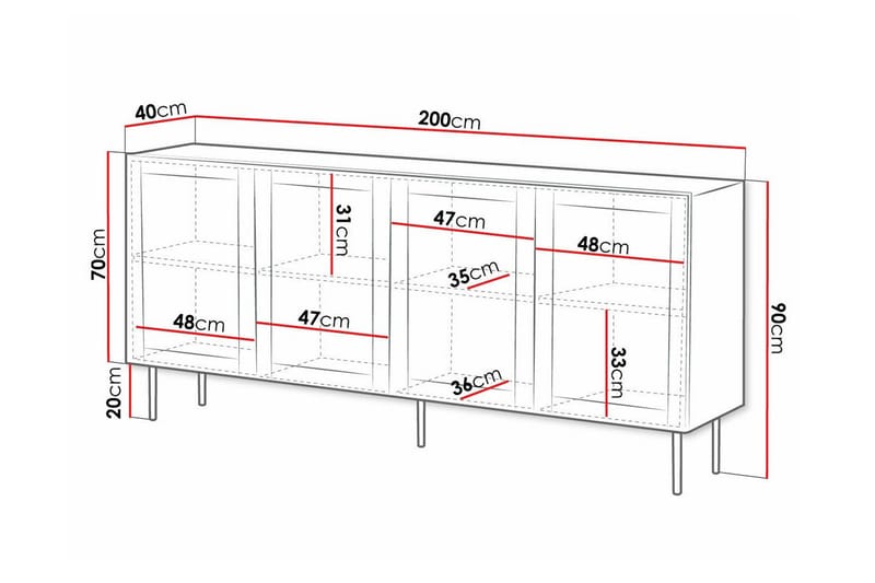 Juniskär Highboard - Svart - Oppbevaring - Skap - Oppbevaringsskap