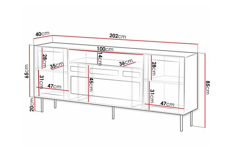 Juniskär Highboard - Svart - Oppbevaring - Skap - Oppbevaringsskap