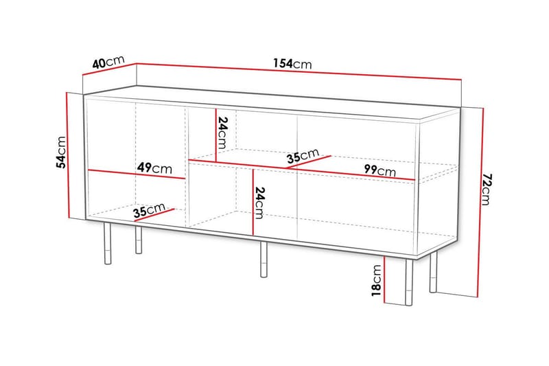 Juniskär Highboard - Svart - Oppbevaring - Skap - Oppbevaringsskap