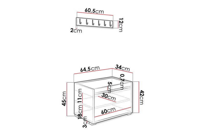 Kenmare Highboard - Gul/Hvit - Oppbevaring - Skap - Oppbevaringsskap