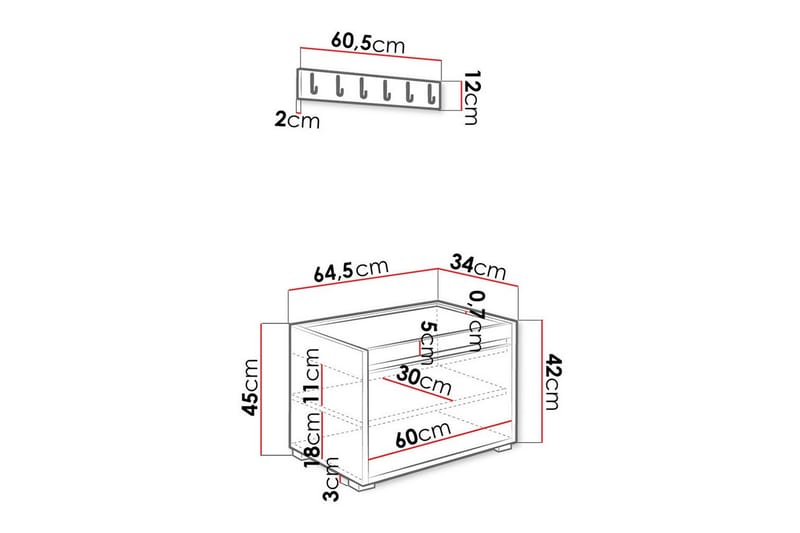 Kenmare Highboard - Gul/Hvit - Oppbevaring - Skap - Oppbevaringsskap