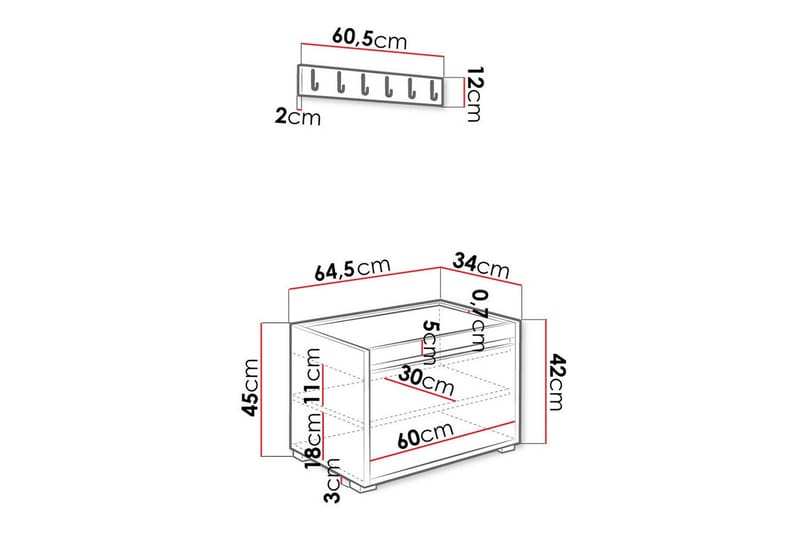 Kenmare Highboard - Hvid - Oppbevaring - Skap - Oppbevaringsskap