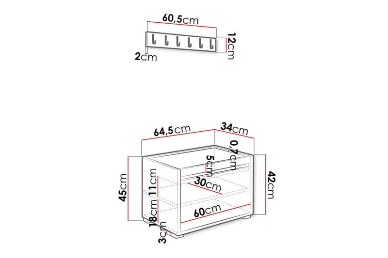 Kenmare Highboard - Hvid - Oppbevaring - Skap - Oppbevaringsskap