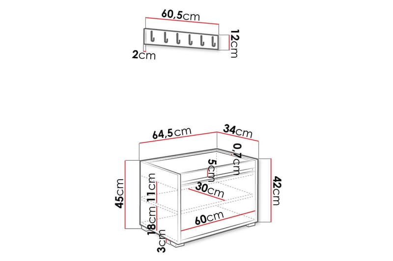 Kenmare Highboard - Hvit - Oppbevaring - Skap - Oppbevaringsskap