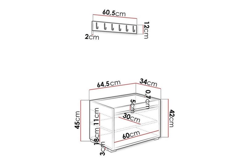 Kenmare Highboard - Svart/Hvit - Oppbevaring - Skap - Oppbevaringsskap