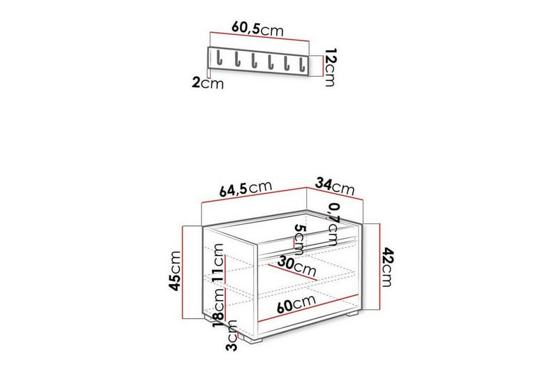 Kenmare Highboard - Svart/Hvit - Oppbevaring - Skap - Oppbevaringsskap