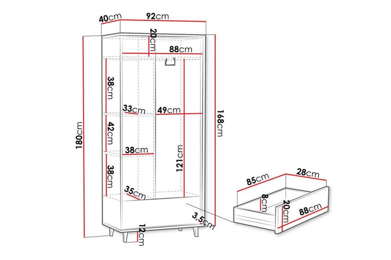 Kintore Highboard - Brun - Oppbevaring - Skap - Oppbevaringsskap