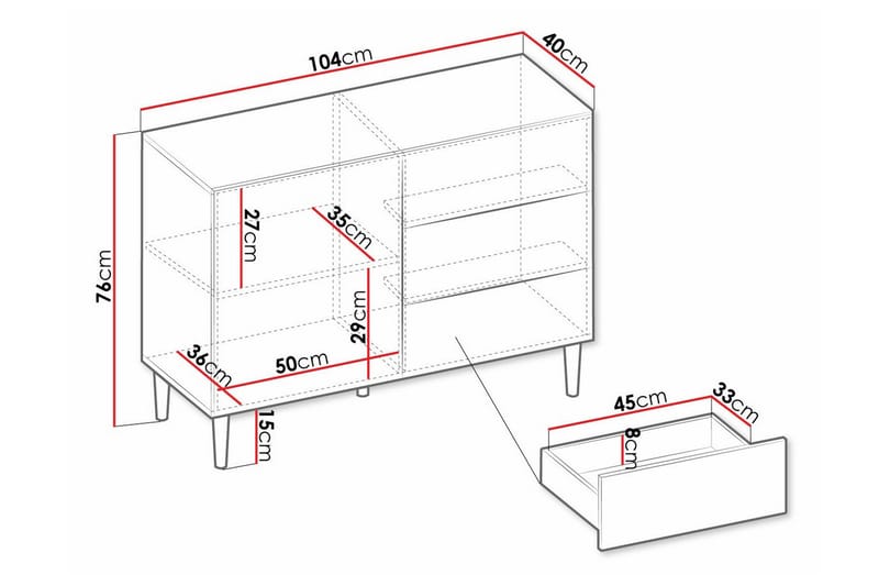 Kintore Highboard - Svart - Oppbevaring - Skap - Oppbevaringsskap