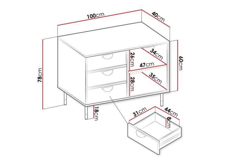 Kintore Highboard - Svart - Oppbevaring - Skap - Oppbevaringsskap