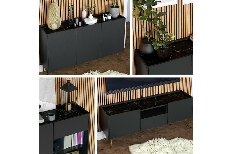 Klinkerville Highboard - Grafitt - Oppbevaring - Skap - Oppbevaringsskap