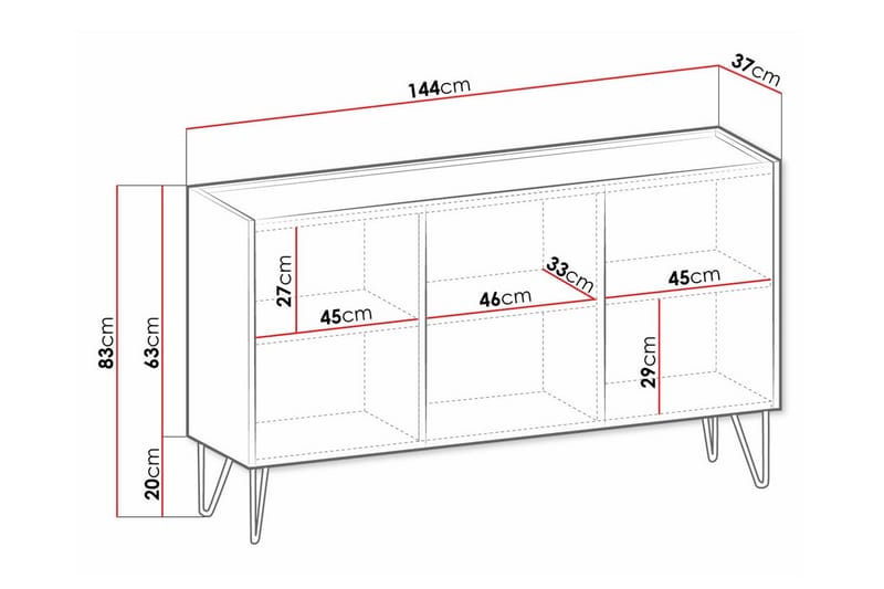 Klinkerville Highboard - Hvid - Oppbevaring - Skap - Oppbevaringsskap