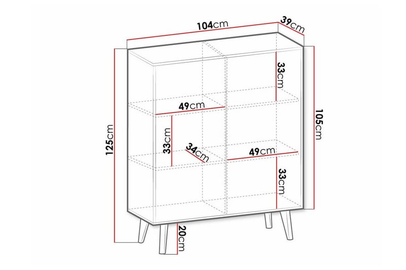 Klinkerville Highboard - Svart - Oppbevaring - Skap - Oppbevaringsskap