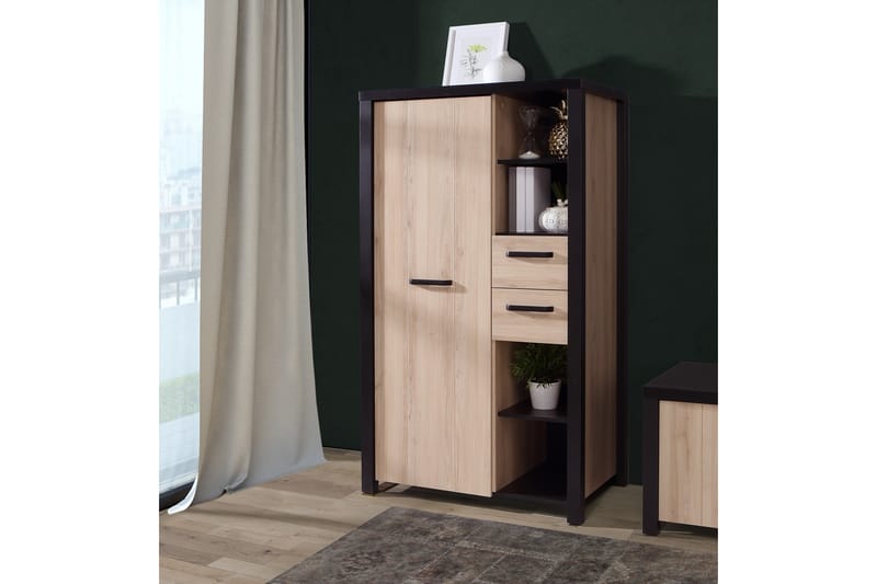 Konitsa Highboard 53x91 cm - Brun/Svart - Oppbevaring - Skap - Oppbevaringsskap