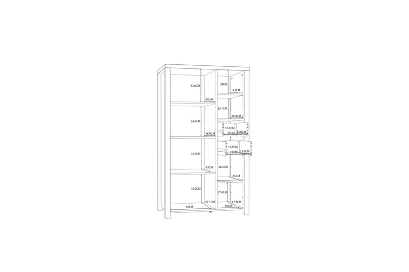 Konitsa Highboard 53x91 cm - Brun/Svart - Oppbevaring - Skap - Oppbevaringsskap