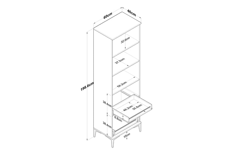 Manorma Highboard - Hvit - Oppbevaring - Skap - Oppbevaringsskap