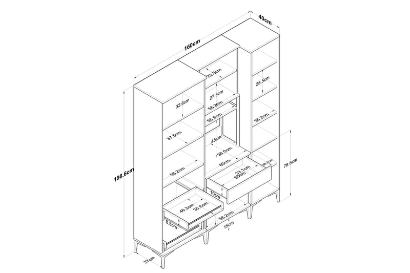 Manorma Highboard - Hvit - Oppbevaring - Skap - Oppbevaringsskap