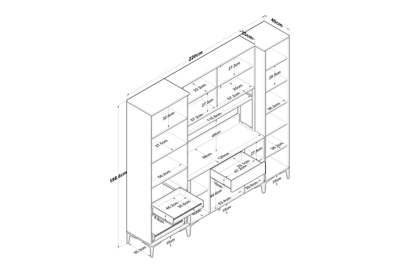 Manorma Highboard - Hvit - Oppbevaring - Skap - Oppbevaringsskap