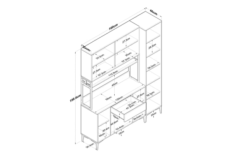 Manorma Highboard - Hvit - Oppbevaring - Skap - Oppbevaringsskap