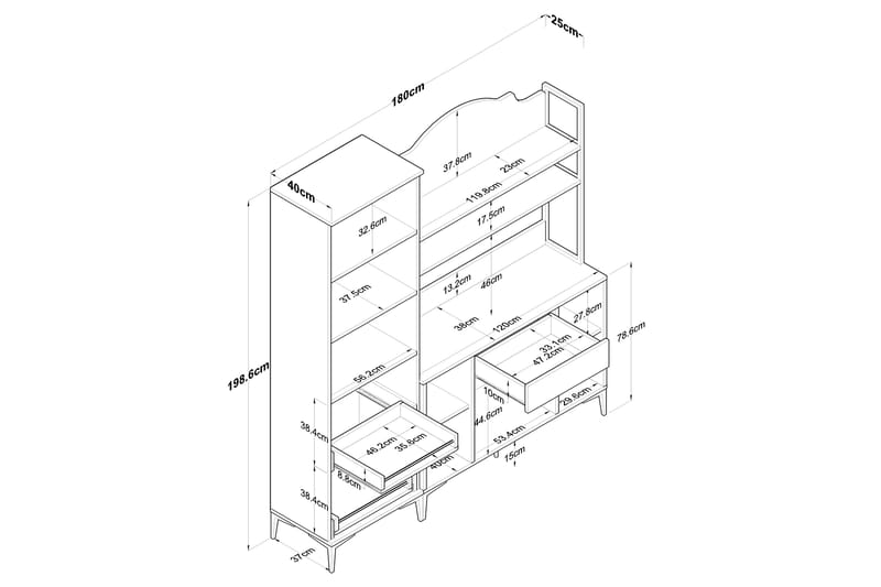 Manorma Highboard - Hvit - Oppbevaring - Skap - Oppbevaringsskap