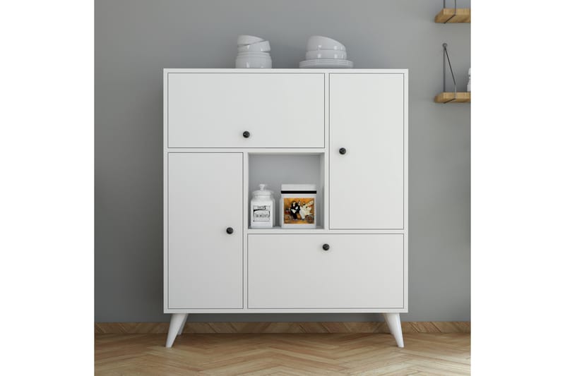 Mijdrekt Highboard 35x105 cm - Hvit - Oppbevaring - Skap - Oppbevaringsskap