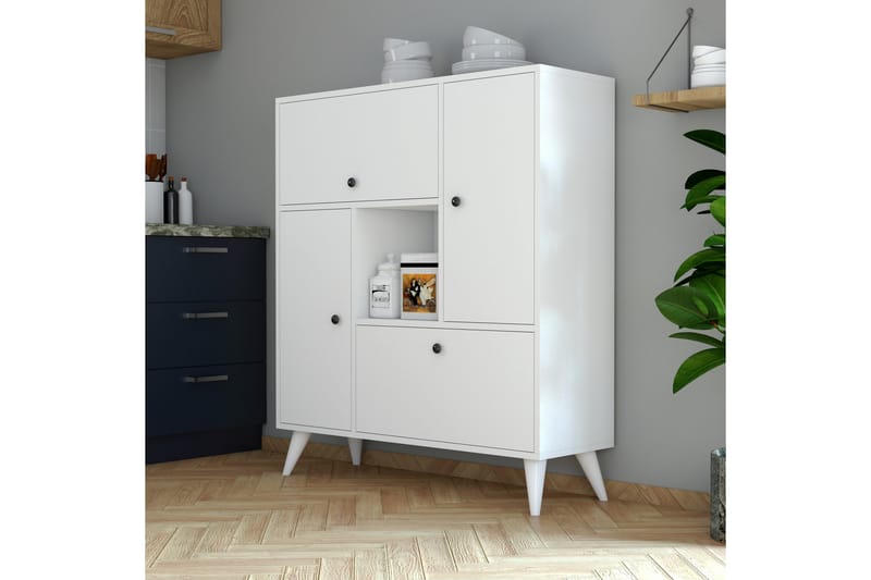 Mijdrekt Highboard 35x105 cm - Hvit - Oppbevaring - Skap - Oppbevaringsskap