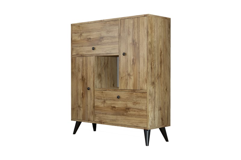 Mijdrekt Highboard 35x105 cm - Valnøtt - Oppbevaring - Skap - Oppbevaringsskap