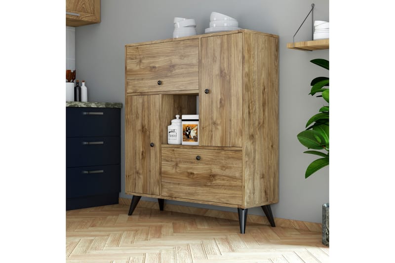 Mijdrekt Highboard 35x105 cm - Valnøtt - Oppbevaring - Skap - Oppbevaringsskap