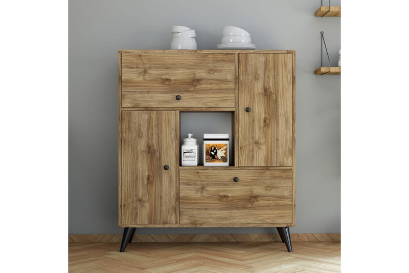 Mijdrekt Highboard 35x105 cm - Valnøtt - Oppbevaring - Skap - Oppbevaringsskap