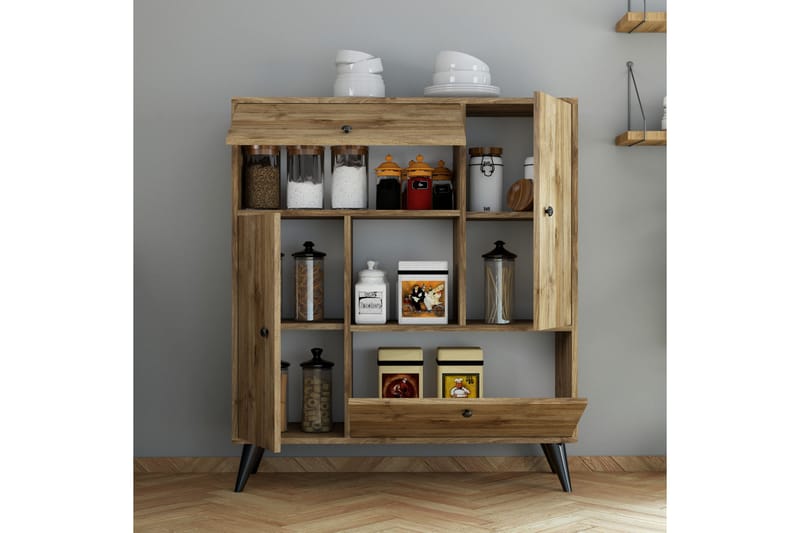 Mijdrekt Highboard 35x105 cm - Valnøtt - Oppbevaring - Skap - Oppbevaringsskap