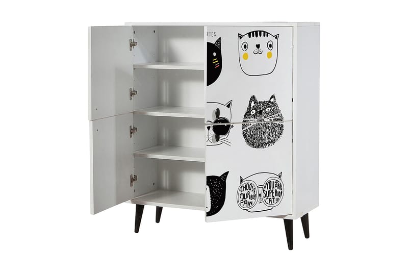 Multi Purpose Cabinet Hvit|Svart - Oppbevaring - Skap - Oppbevaringsskap