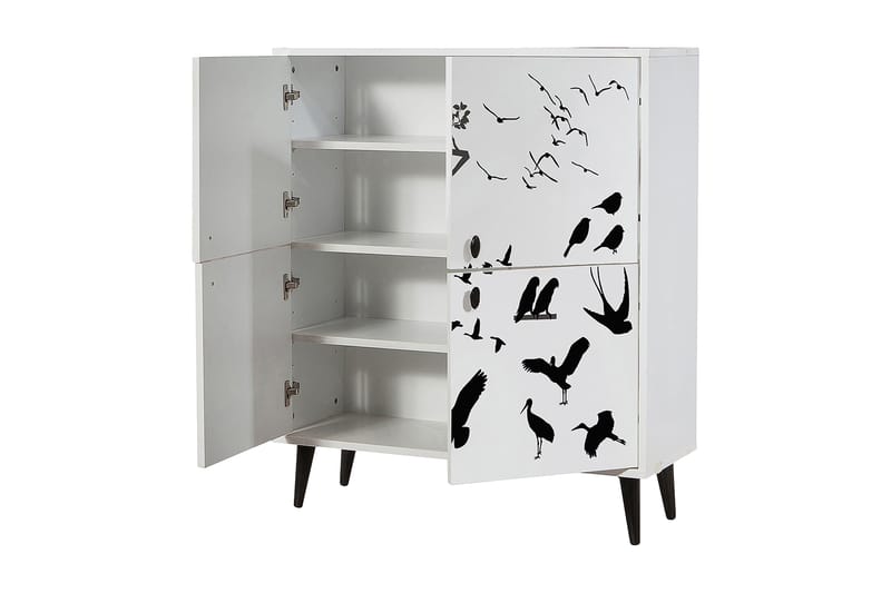 Multi Purpose Cabinet Hvit|Svart - Oppbevaring - Skap - Oppbevaringsskap