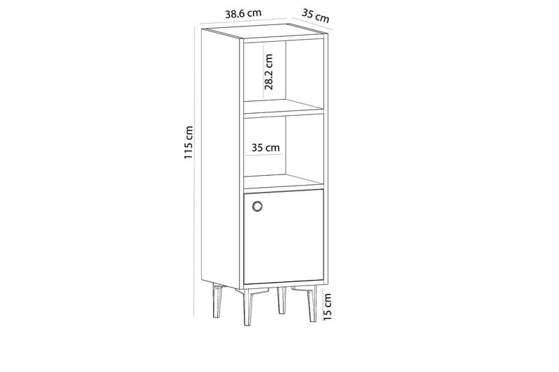 Olsenago Highboard 39x35 cm - Hvit - Oppbevaring - Skap - Oppbevaringsskap