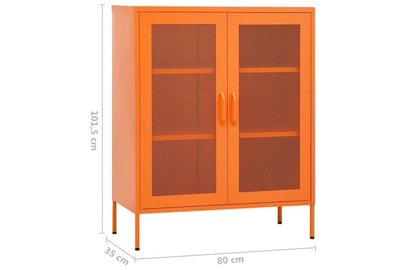 Oppbevaringsskap oransje 80x35x101,5 cm stål - Oransj - Oppbevaring - Skap - Oppbevaringsskap - Omkledningsskap