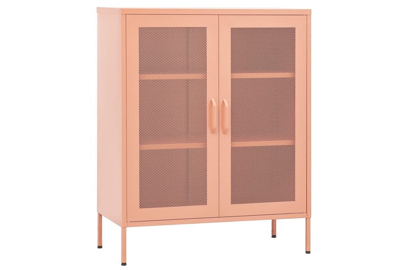 Oppbevaringsskap rosa 80x35x101,5 cm stål - Rosa - Oppbevaring - Skap - Oppbevaringsskap - Omkledningsskap