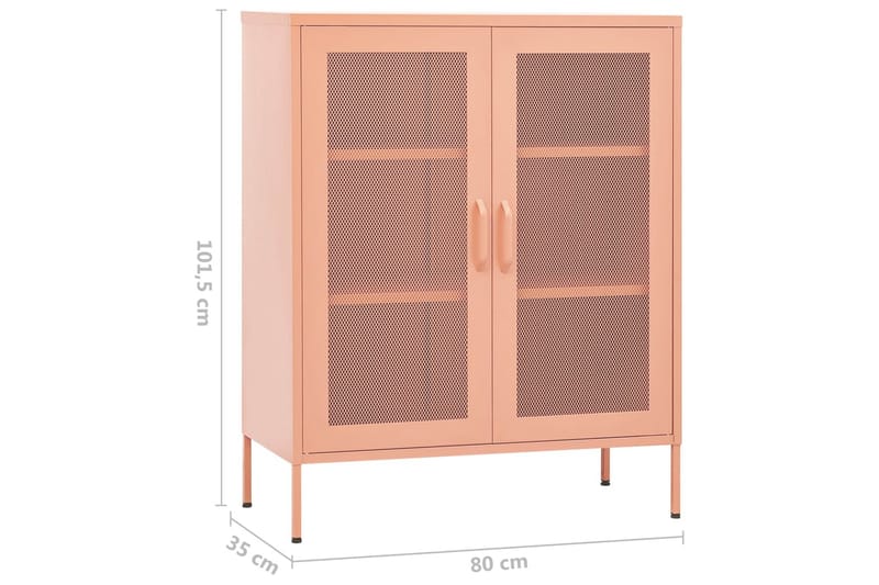 Oppbevaringsskap rosa 80x35x101,5 cm stål - Rosa - Oppbevaring - Skap - Oppbevaringsskap - Omkledningsskap