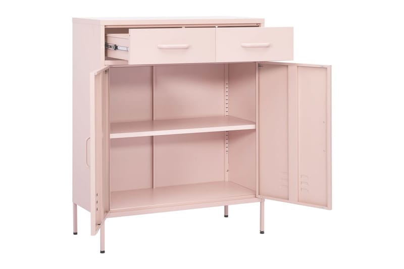 Oppbevaringsskap rosa 80x35x101,5 cm stål - Rosa - Oppbevaring - Skap - Oppbevaringsskap - Omkledningsskap