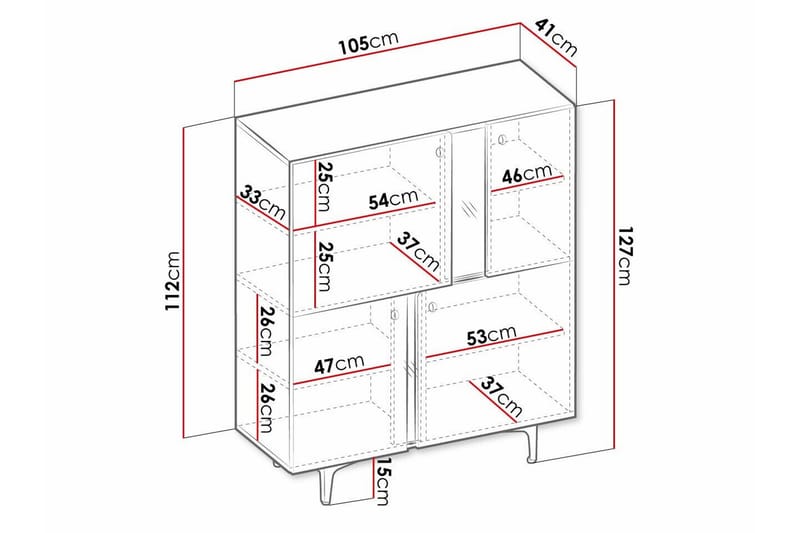 Rathmore Highboard - Blå - Oppbevaring - Skap - Oppbevaringsskap