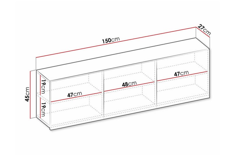 Rathmore Highboard - Lysegrå - Oppbevaring - Skap - Oppbevaringsskap