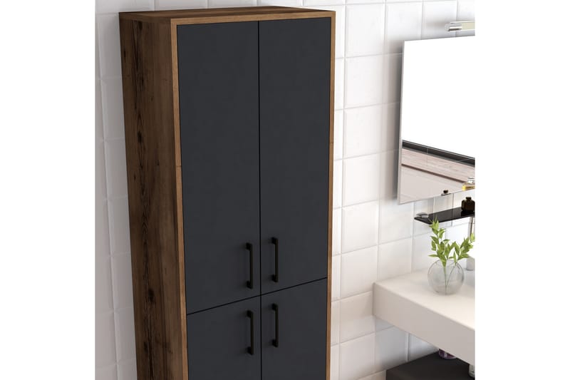 Retzow Highboard 60x35 cm - Mørkebrun/Antrasitt - Oppbevaring - Skap - Oppbevaringsskap