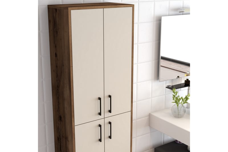 Retzow Highboard 60x35 cm - Mørkebrun/Beige - Oppbevaring - Skap - Oppbevaringsskap