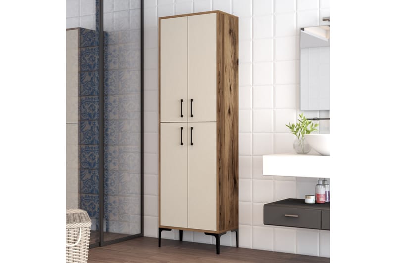 Retzow Highboard 60x35 cm - Mørkebrun/Beige - Oppbevaring - Skap - Oppbevaringsskap