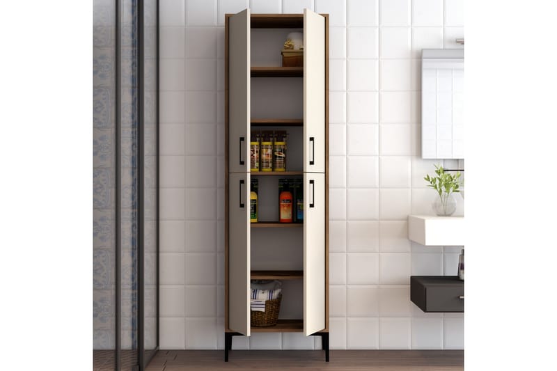 Retzow Highboard 60x35 cm - Mørkebrun/Beige - Oppbevaring - Skap - Oppbevaringsskap