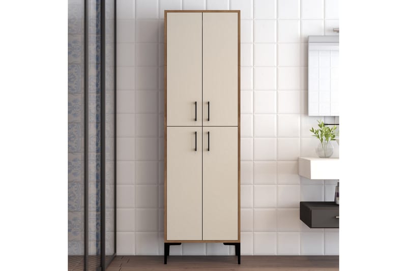 Retzow Highboard 60x35 cm - Mørkebrun/Beige - Oppbevaring - Skap - Oppbevaringsskap