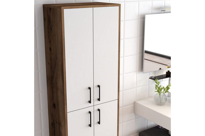 Retzow Highboard 60x35 cm - Mørkebrun/Hvit - Oppbevaring - Skap - Oppbevaringsskap