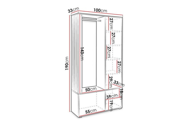 Rosehall Highboard - Hvid - Oppbevaring - Skap - Oppbevaringsskap