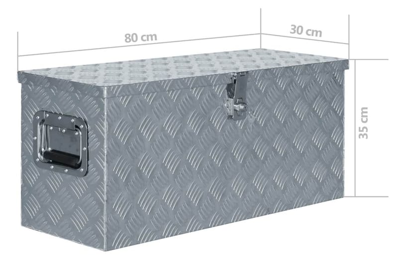 Aluminiumsboks 80x30x35 cm sølv - Oppbevaring - Skap - Oppbevaringsskap - Sikkerhetsskap - Deponeringsskap