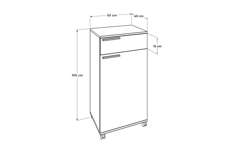 Skap 50x100 cm - Hvit - Oppbevaring - Skap - Oppbevaringsskap